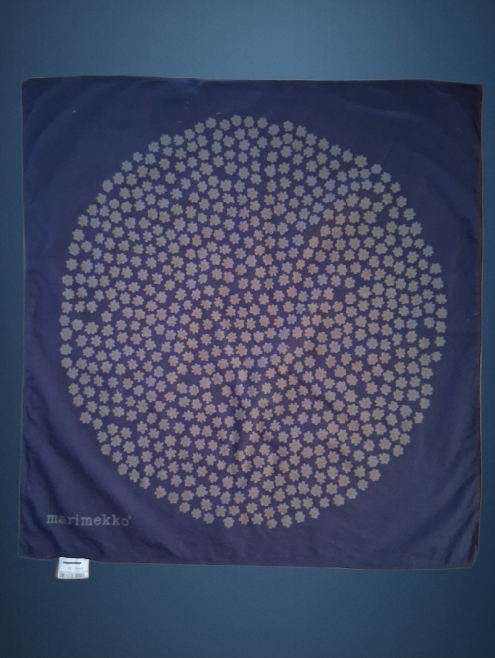 VTG Marimekko "Puketti" Floral Cotton Handkerchief Bandana Scarf - Picture 2 of 5